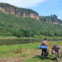 Marion with Elbe and rocks of Elbe Sandstone Mountains